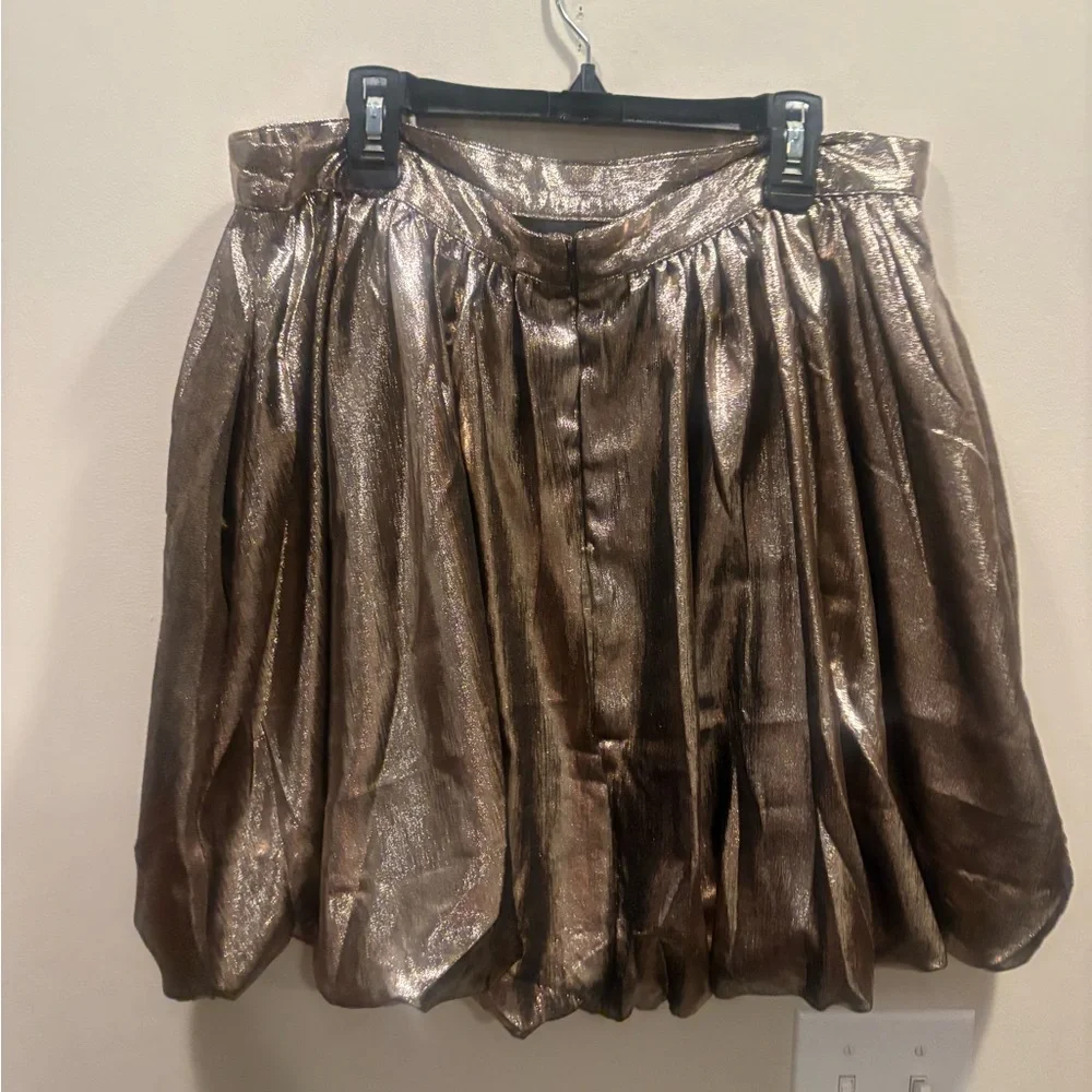 Madewell Metallic Bubble-Hem mini skirt